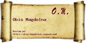Obis Magdolna névjegykártya